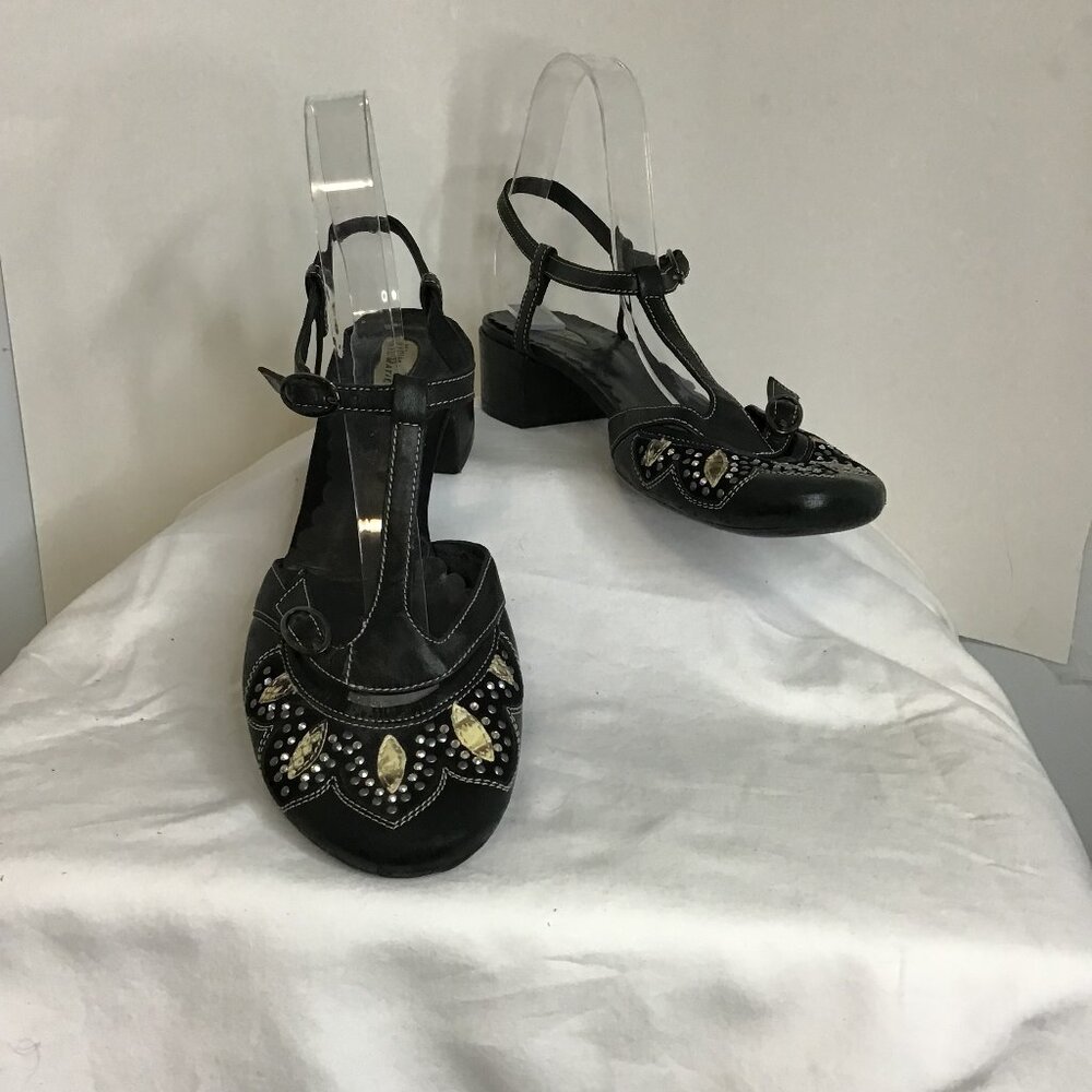 Vic Matie Leather T-Strap Heels Size 8.5